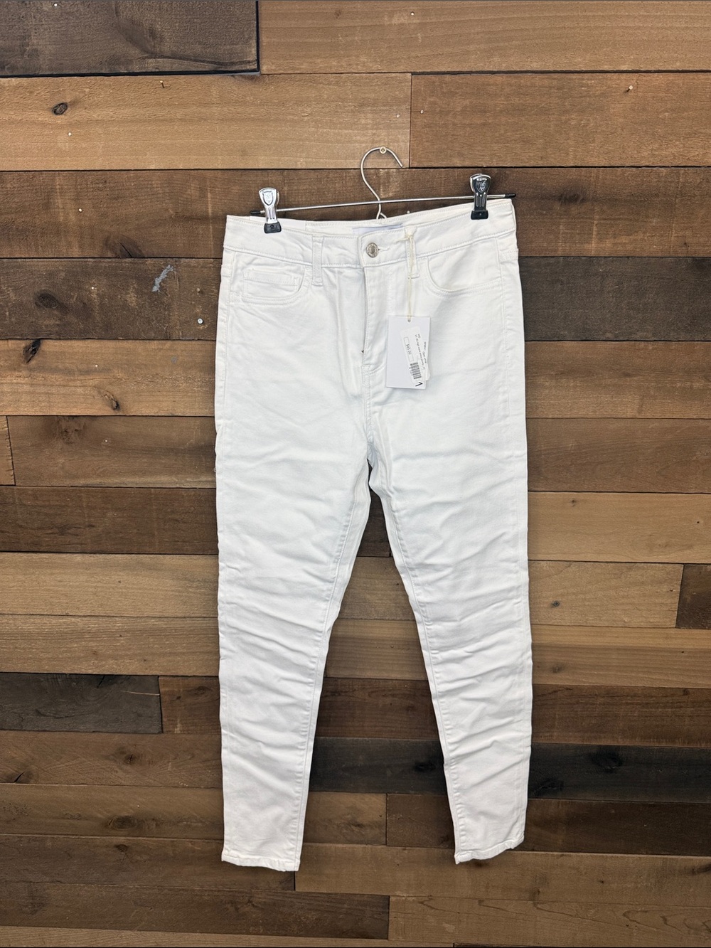 Women's White Skinny Stretch Jeans - Classic Slim Fit